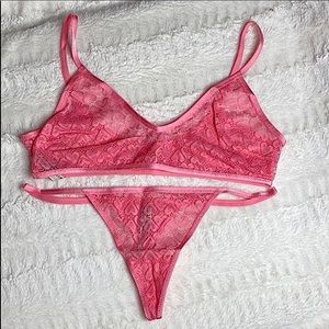 NWT • Free People • Pink Ruby Bralette & Thong Set